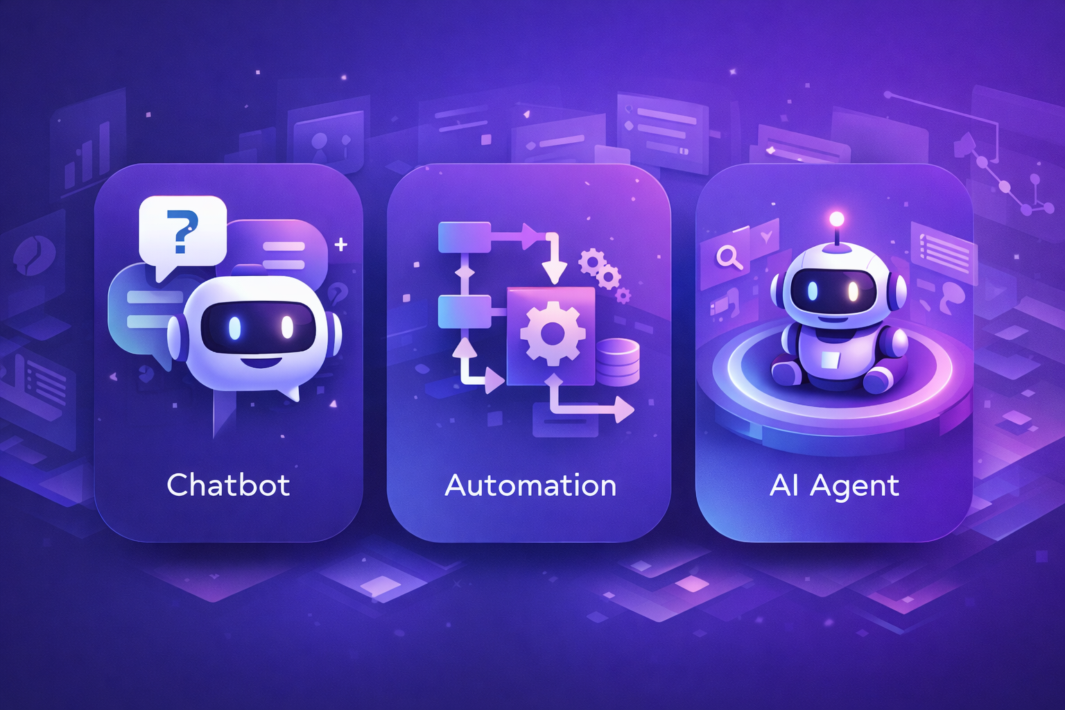 Chatbot vs Automation vs AI Agent